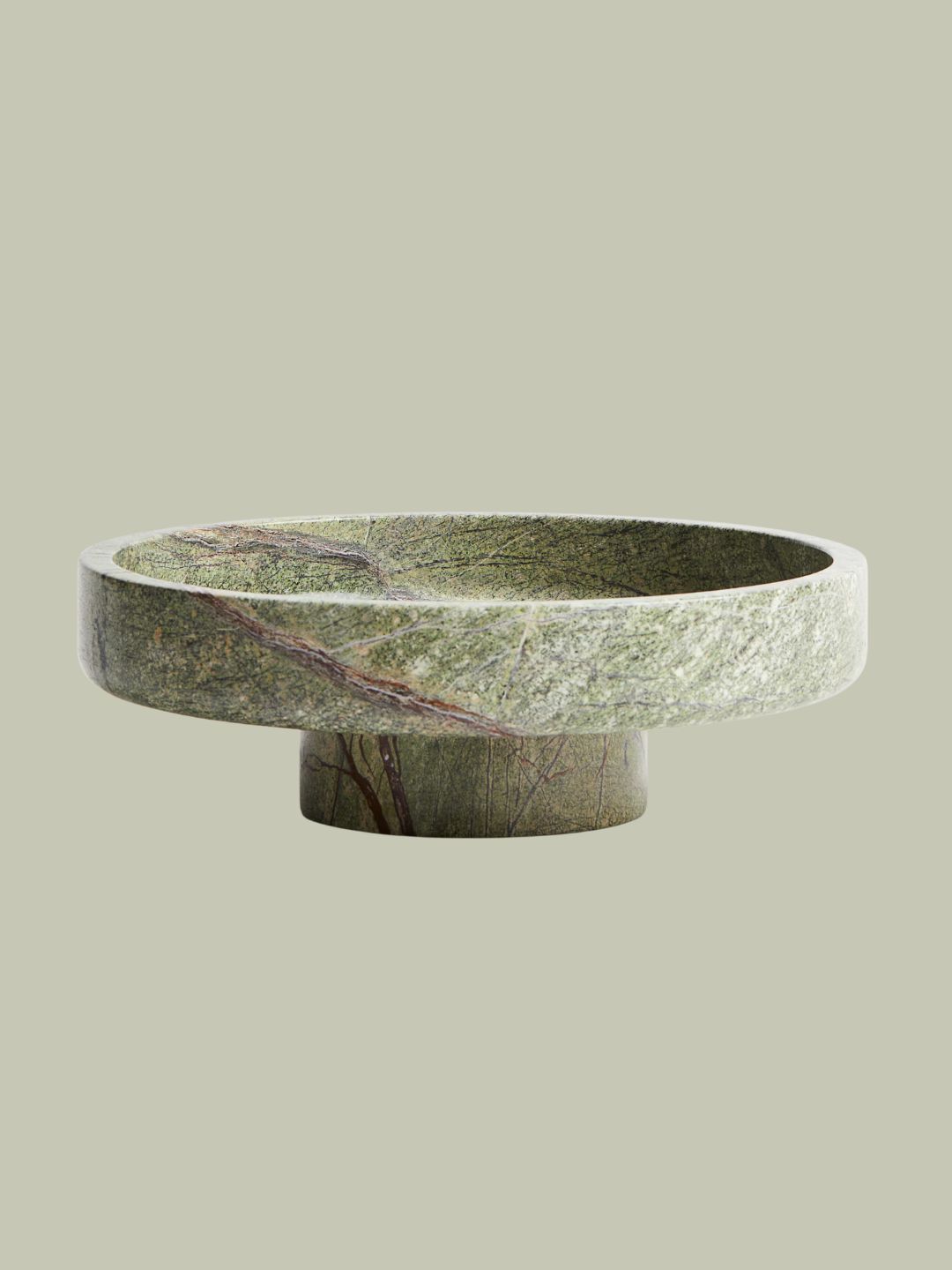 H&amp;amp;M, Footed Green Marble Serving Bowl