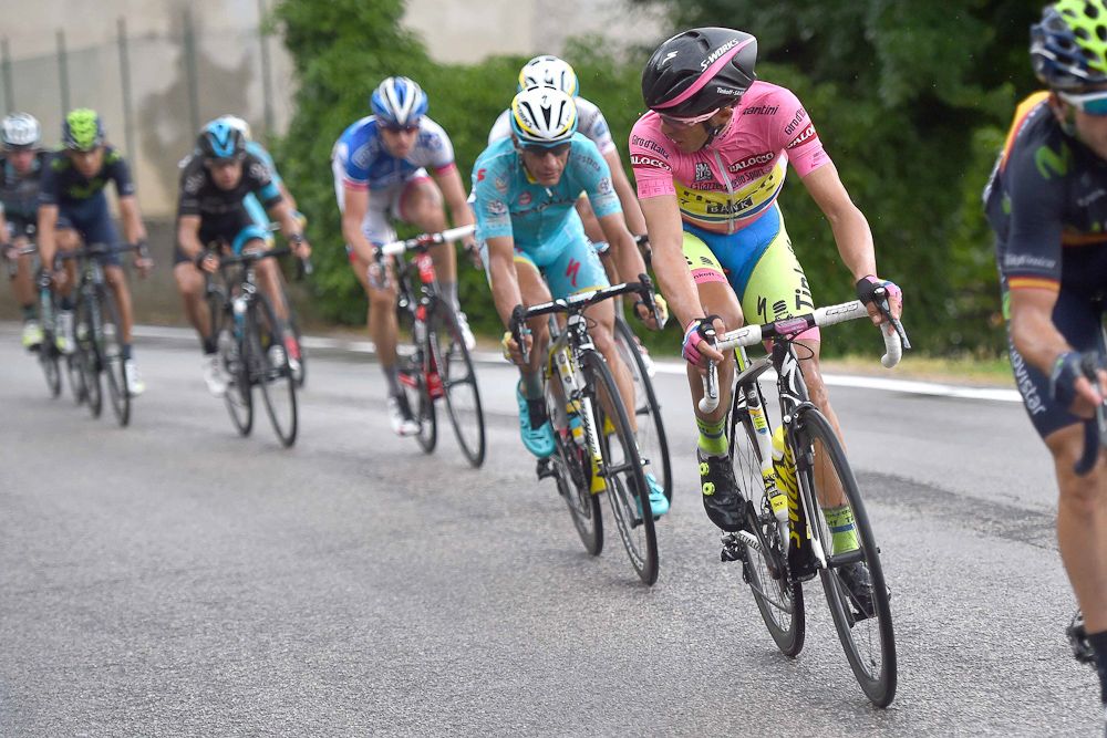 Alberto Contador gained more time on Fabio Aru on the final climb.