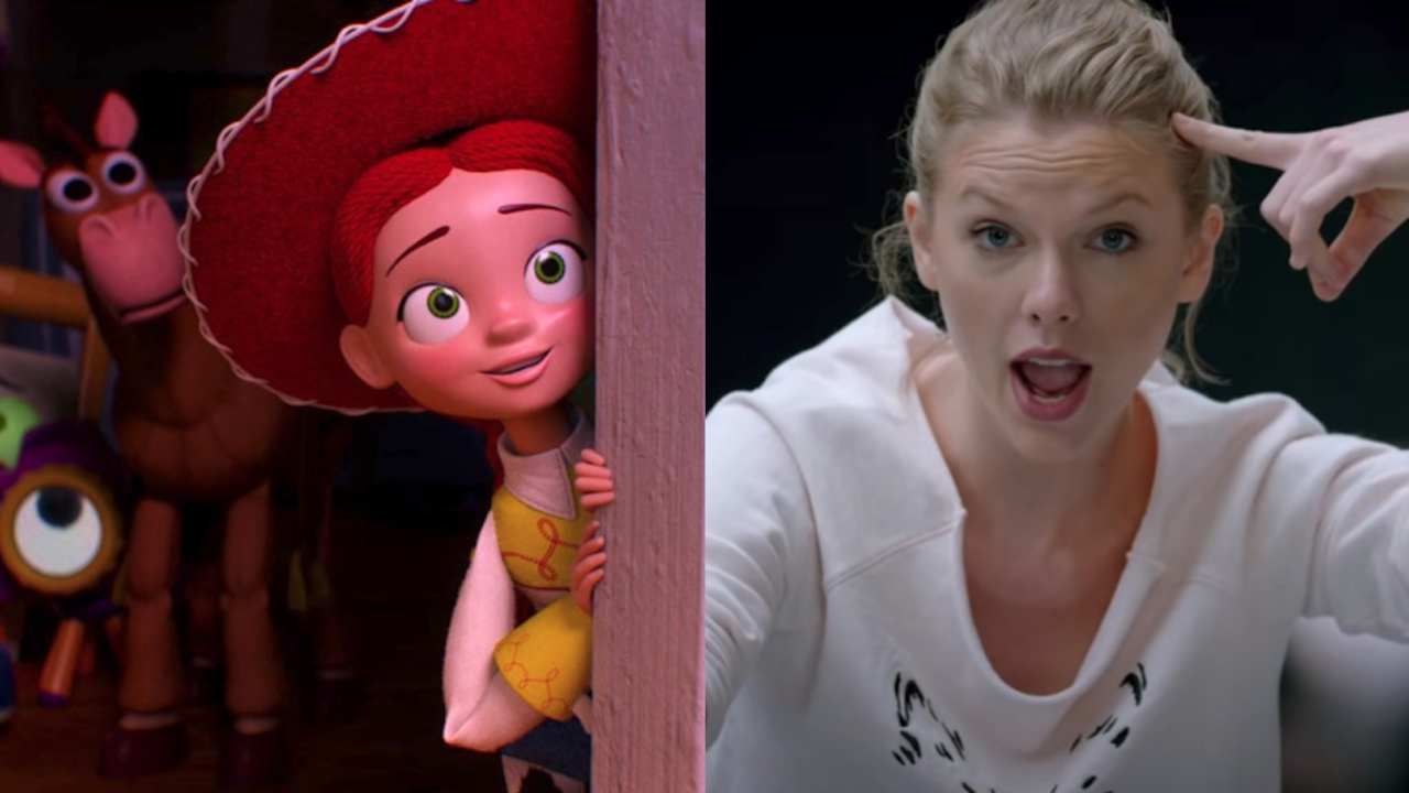 Jessie in Toy Story 5 and Taylor Swift in Shake It Off music video