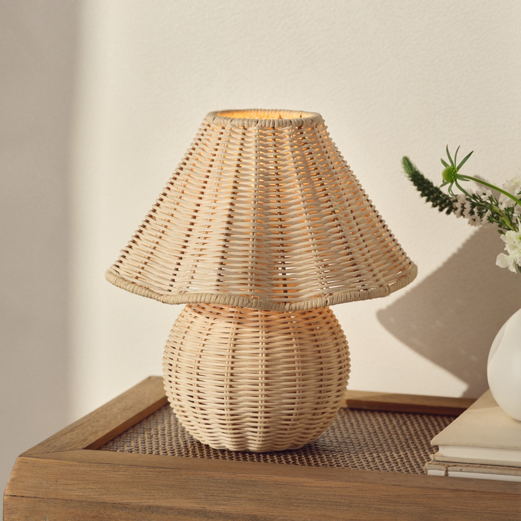 The White Company Arles Rattan Table Lamp
