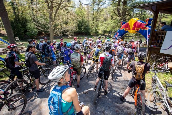 The Three-Day class of the riders wait for the mass-start