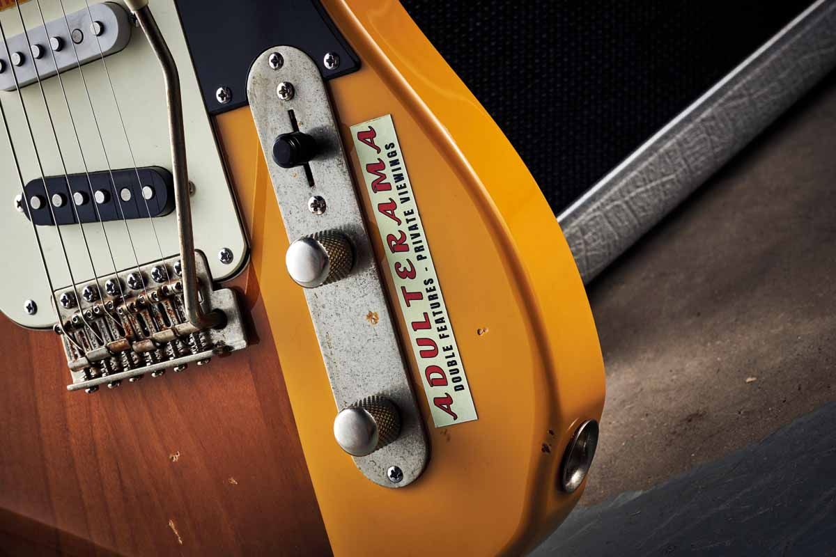 Two Fender-style guitars, jammed together.
