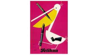 Herbert Leupin’s colourful 1952 poster for Swiss fountain pen manufacturer Pelikan
