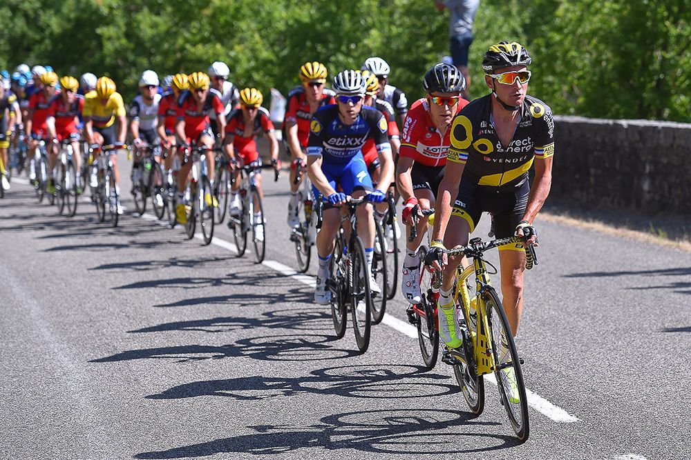 The peloton chases the break during stage 6 at the Tour de France.