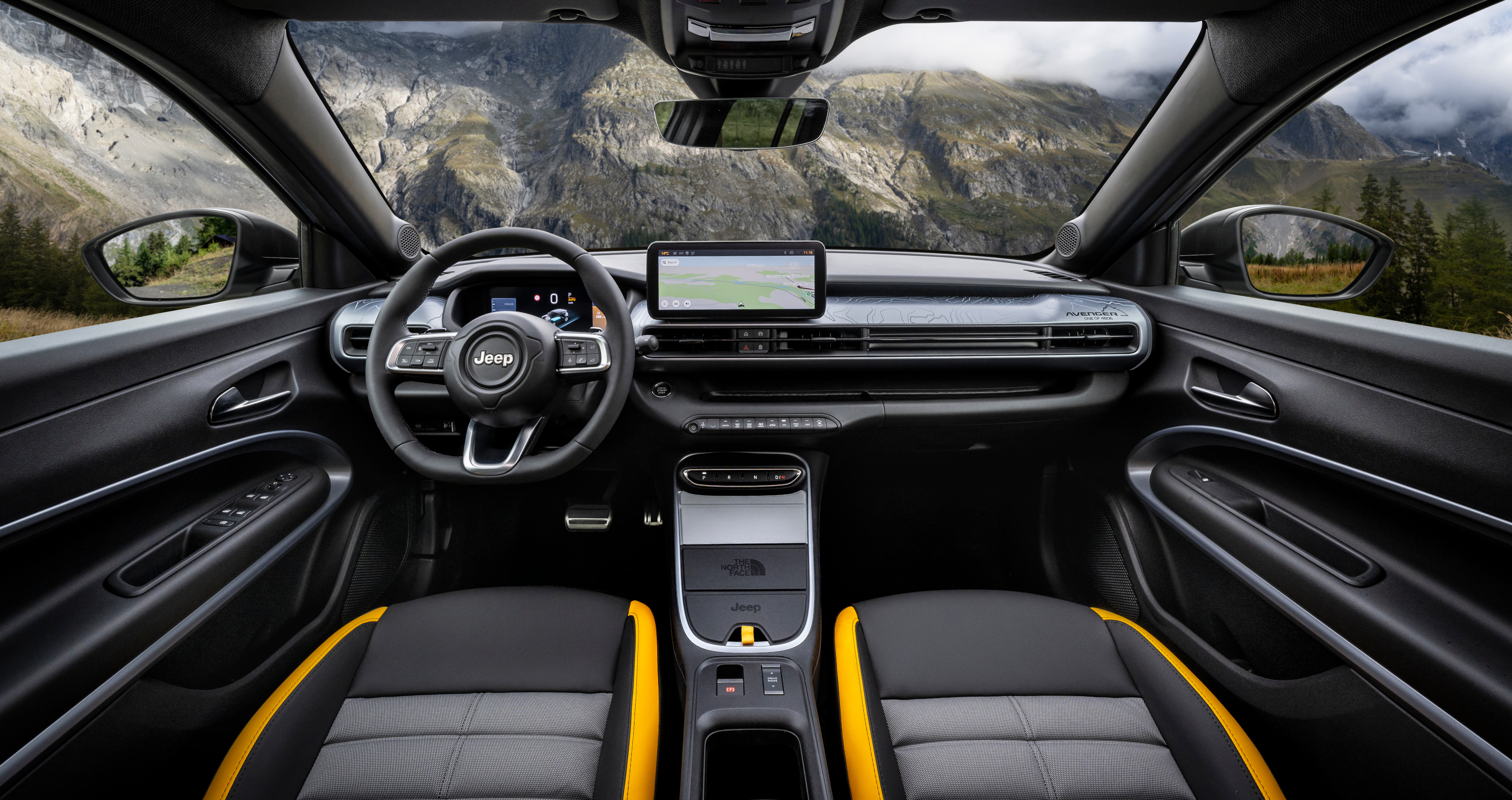 Up front in the Jeep Avenger 4xe The North Face Edition
