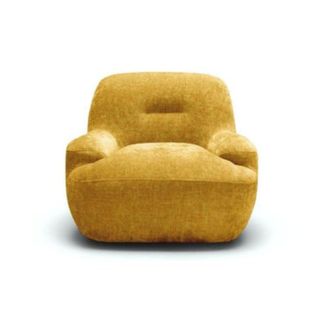 yellow curved armchair 