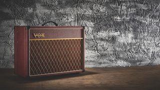 Vox amp on a wooden floor