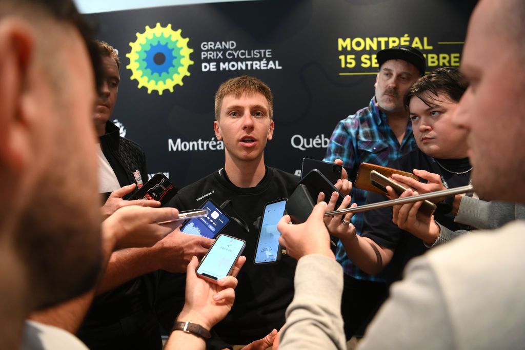 Tadej Pogacar (UAE Team Emirates) meets the media press during the press conference prior to the 13th Grands Prix Cyclistes Quebec et Montreal 2024 