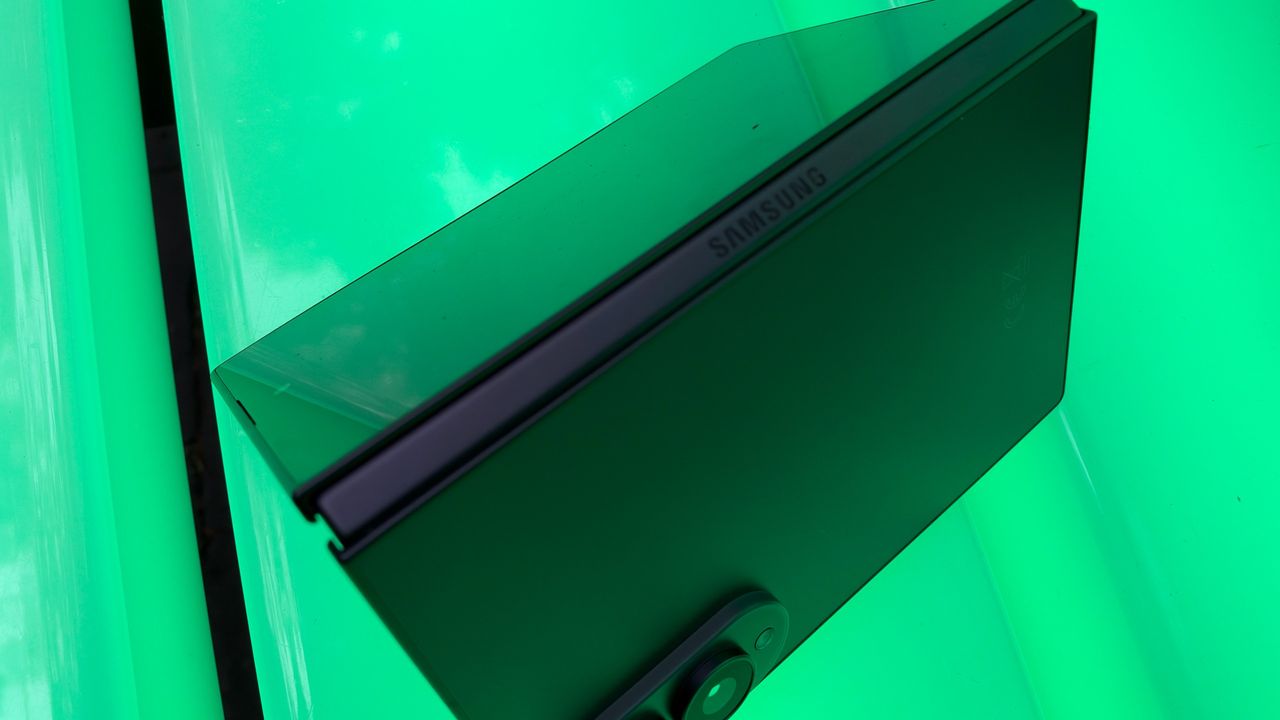 The Samsung Galaxy Z Fold 8 on a bench