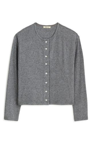 Relaxed Rib Button Front Cardigan