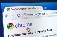 Closeup of Google Chrome browser, owned by Alphabet, on a laptop screen