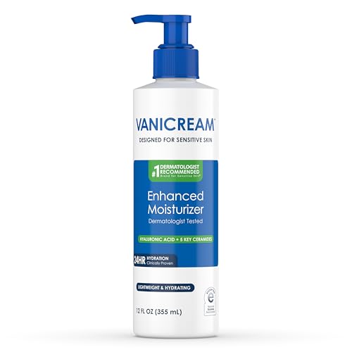 Vanicream Enhanced Moisturizer, 12 Fl Oz, Daily Body Lotion for Dry, Sensitive Skin, Clinically Tested 24hr Hydration With Hyaluronic Acid, Glycerin &amp;amp; Ceramides, Formulated Without Common Irritants