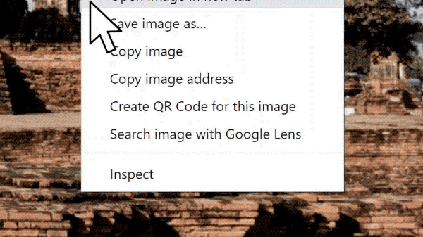 Google Chrome Google lens image search on desktop