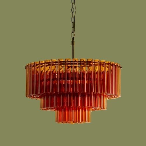 Chiara Chandelier in Amber Glass