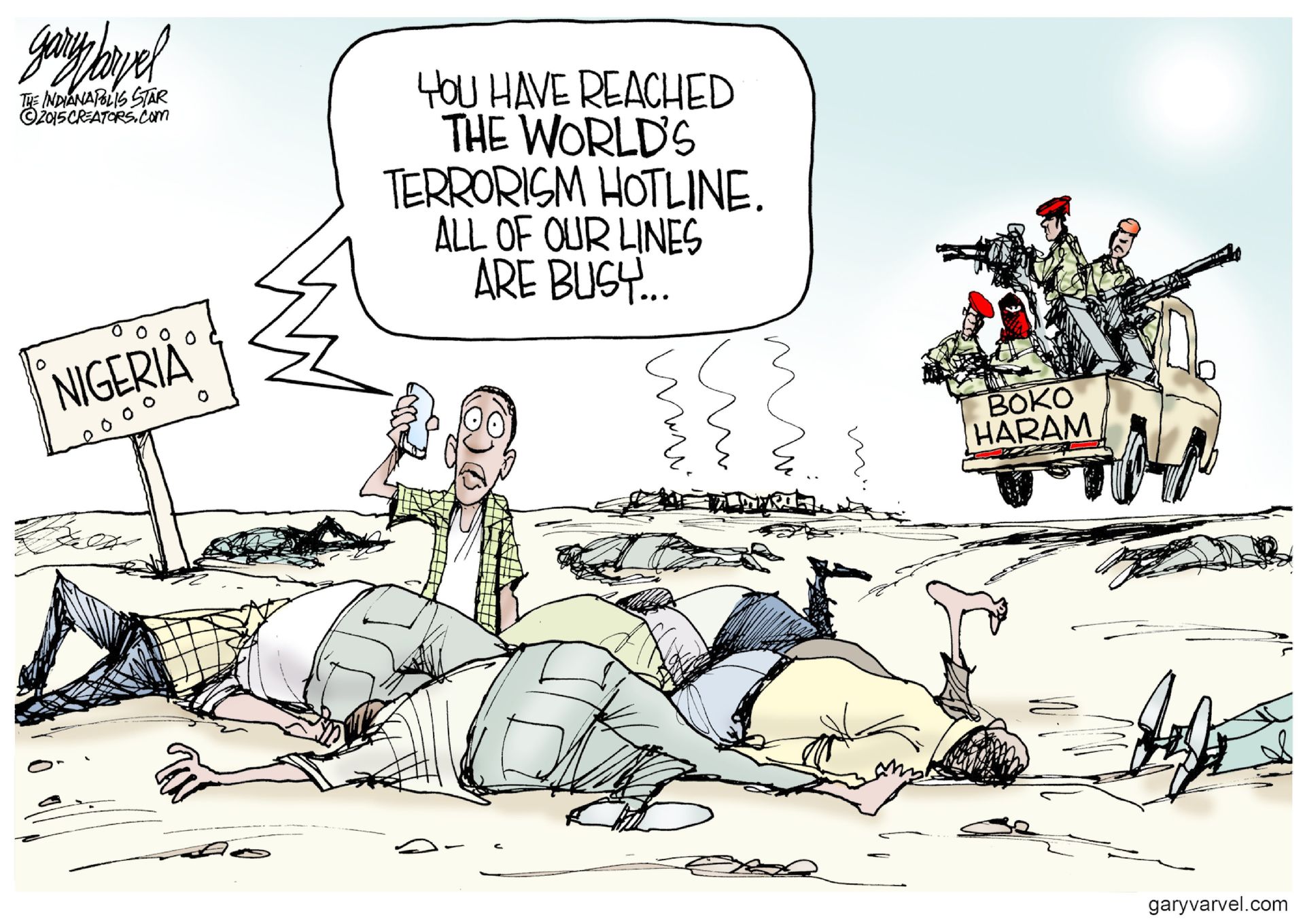 Political cartoon world terrorism Boko Haram The Week
