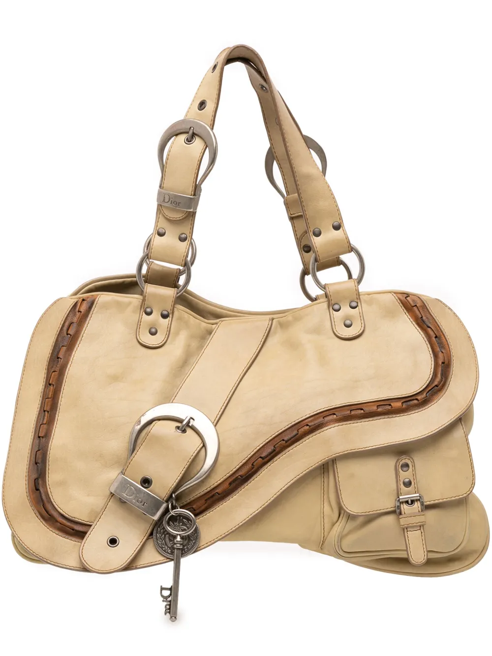 Christian Dior Pre-Owned 2006 Calfskin Gaucho Double Saddle Shoulder Bag | One Size