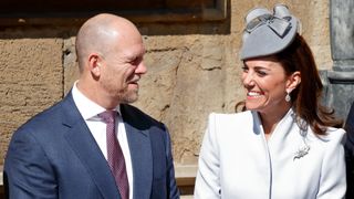 Mike Tindall and Catherine, Duchess of Cambridge attend the traditional Easter Sunday church service