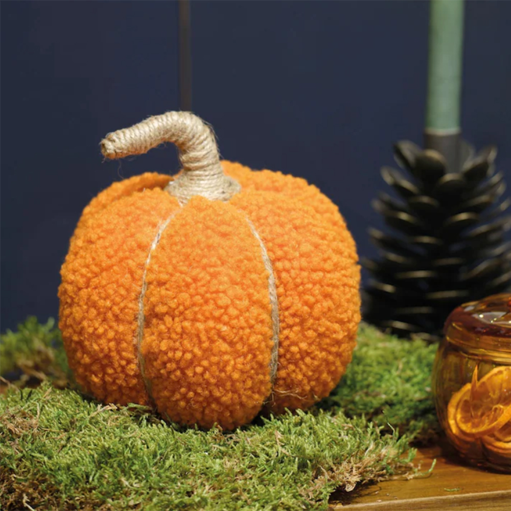Teddy orange pumpkin accessory for autumn decor displays