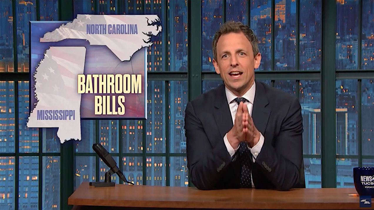 Seth Meyers explains the folly of &amp;quot;Bathroom laws&amp;quot; to Ted Cruz