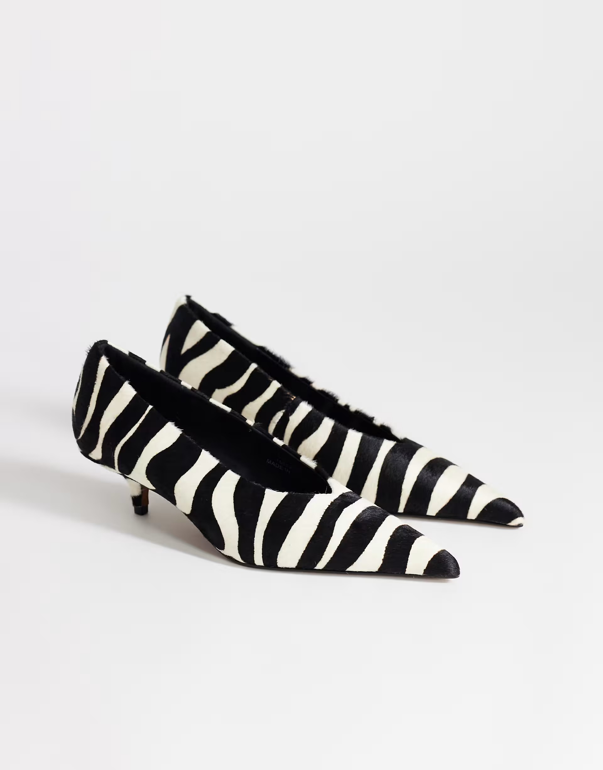 Topshop, Avril hair on real leather kitten heel mid court shoe