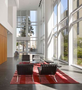 Seating area in the lobby of the Rothchild Tower