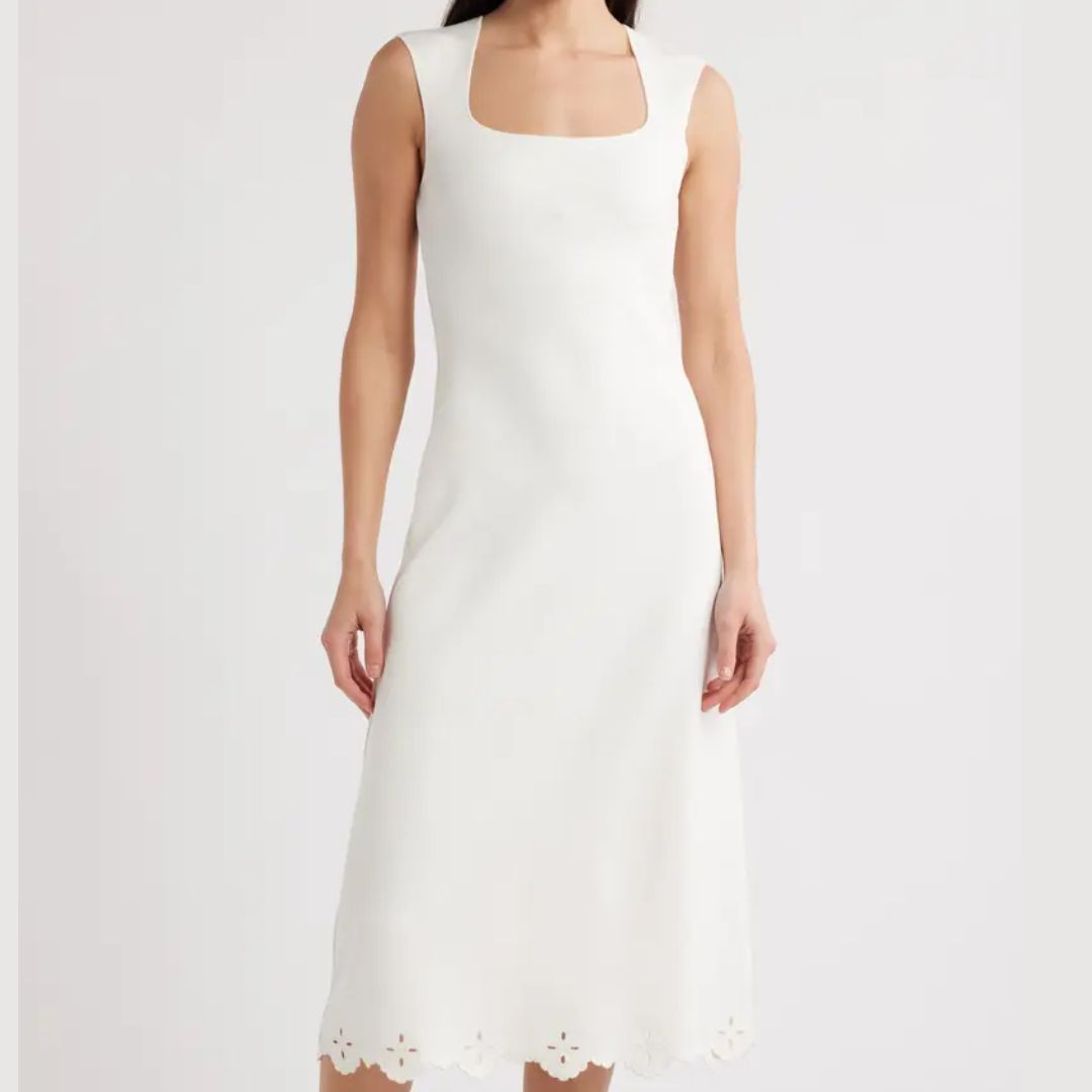 Zoe and Claire Eyelet Trim Dress