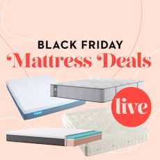 A graphic saying 'Black Friday mattress deals - live'