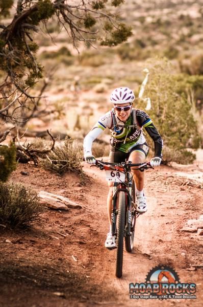 A racer in action during stage 3