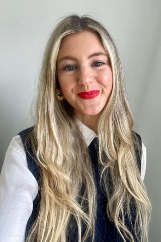 Katie wearing Westman Atelier Lip Suede Matte Lipstick