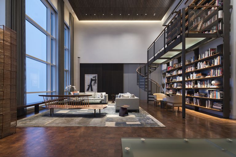 View of This industrial-inspired penthouse loft boasts chic interiors and ...