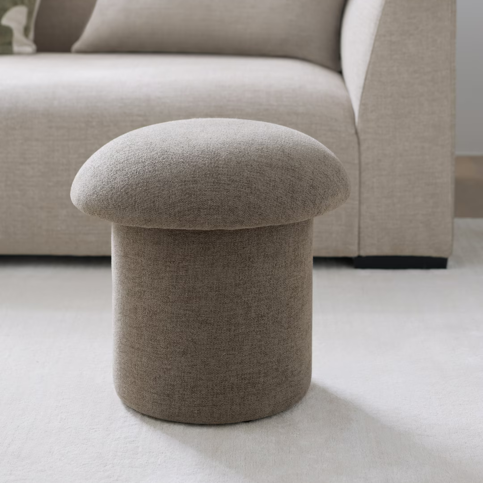 John Lewis Anyday Mushroom Footstool, Brown Chenille