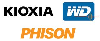 Phison, WD, Kioxia logos