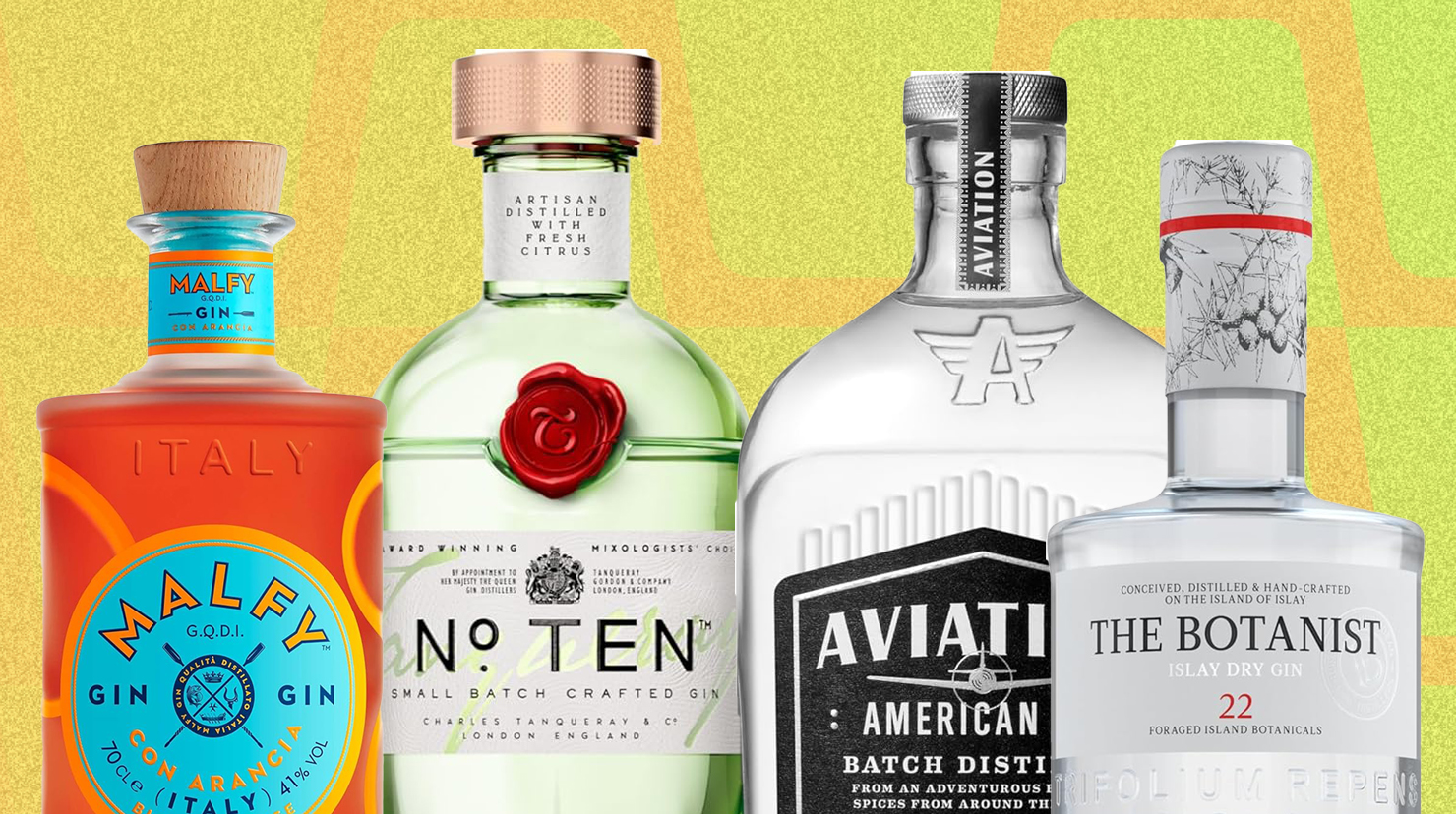A selection of discounted gin bottles