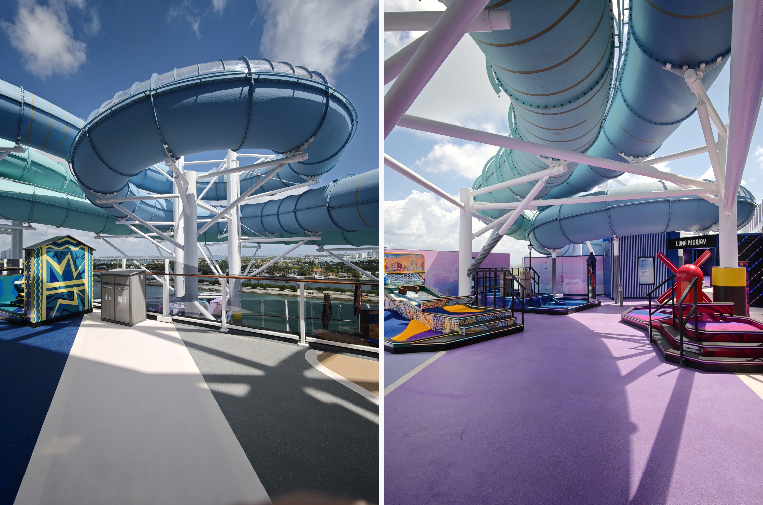 The upper decks of the Luna offer a dizzying array of entertainments