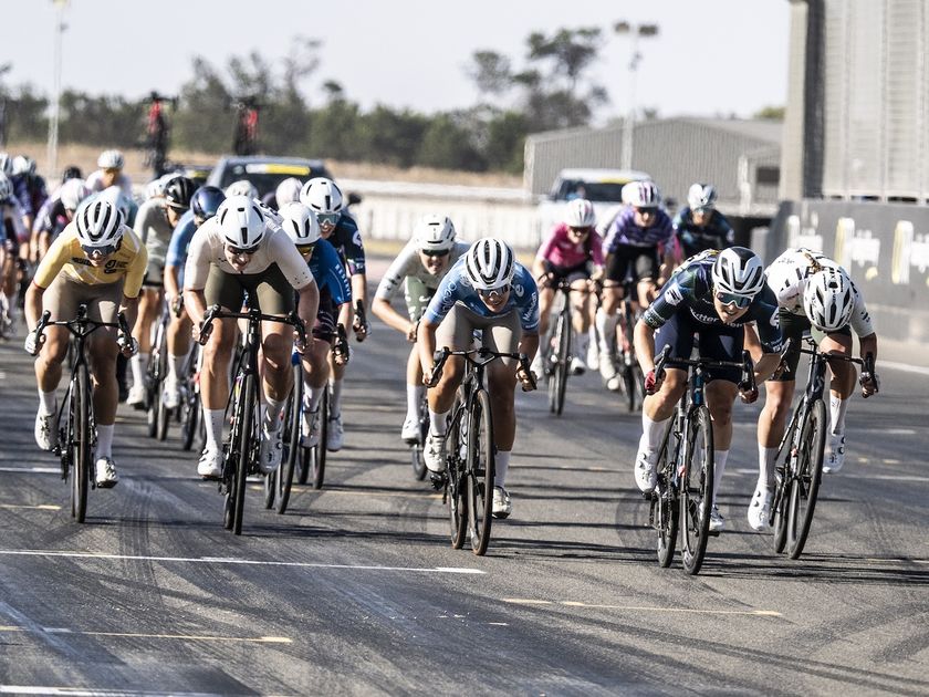 The women's sprint battle on the stage 3 road race of SA Kick It, the opening round of the ProVelo Super League for 2026