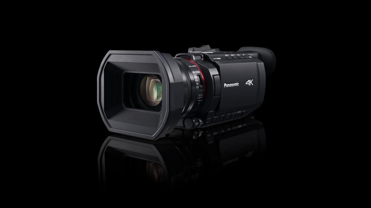 The Panasonic HC-X1600 on a black background