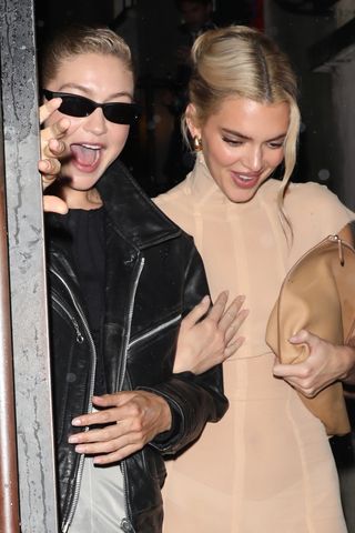 Kendall Jenner and Gigi Hadid walk hand in hand in Paris, showing off Kendall's naked manicure