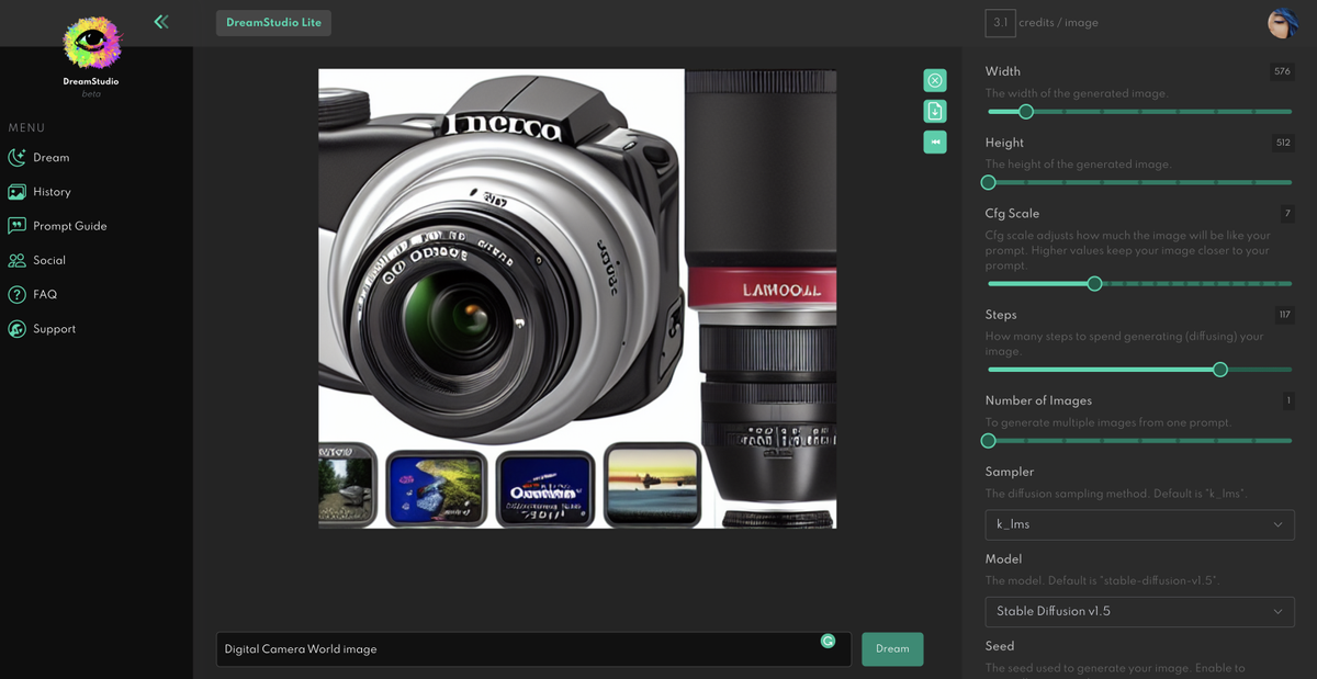 Camera image created using Image Diffusion