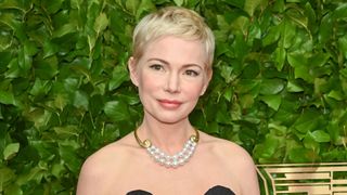 Michelle Williams is pictured with a platinum blonde pixie cut at the 33rd Annual Gotham Awards held at Cipriani Wall Street on November 27, 2023 in New York City.