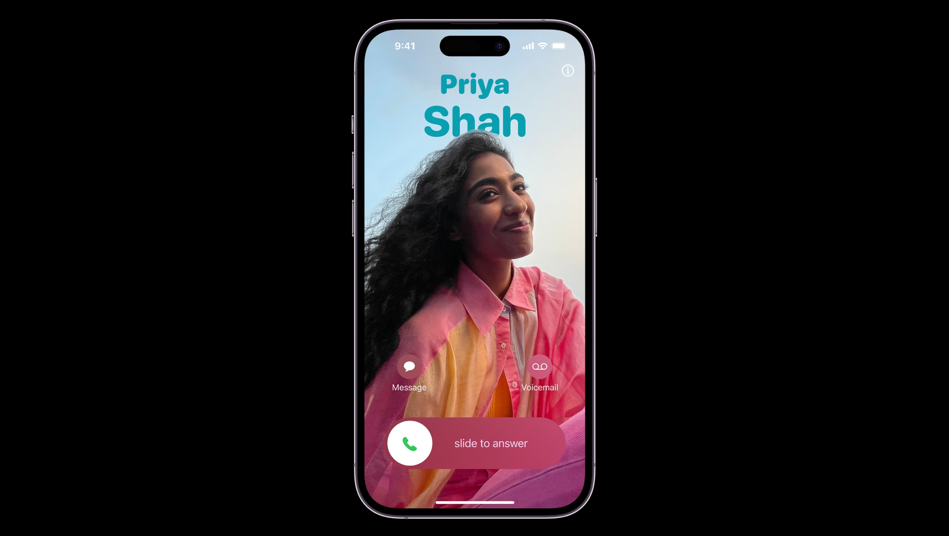 An image of an incoming call on iPhone