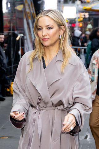 Kate Hudson is seen outside "Good Morning America" on February 25, 2025 in New York City.