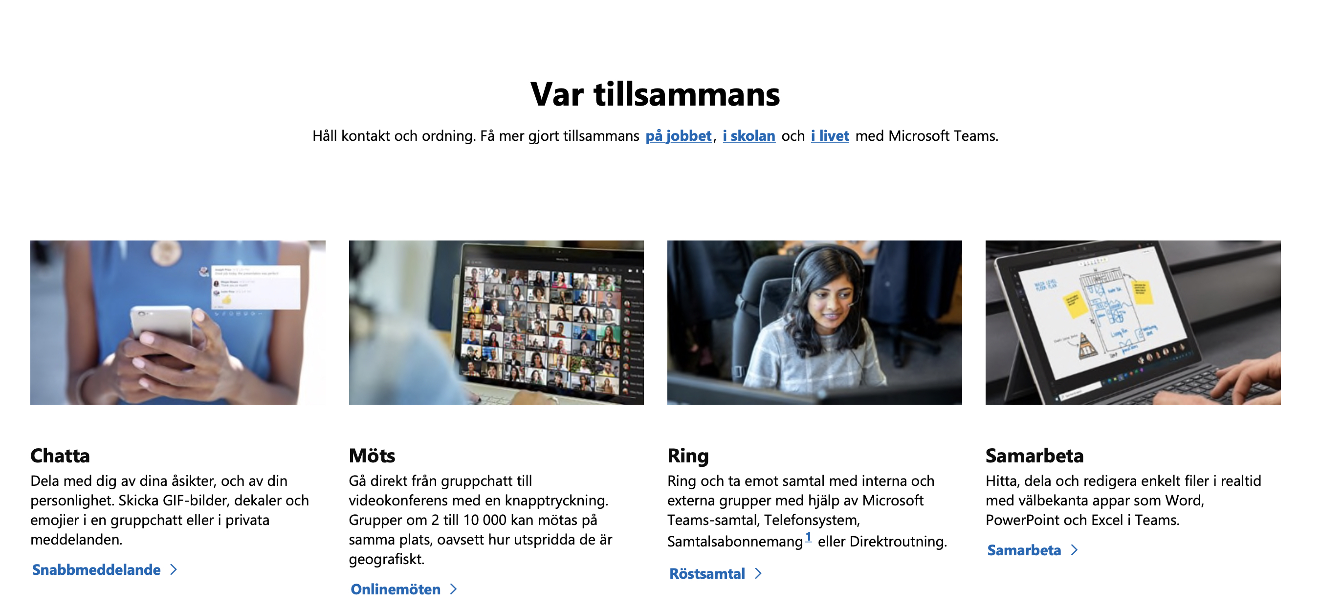Microsoft Teams funktioner