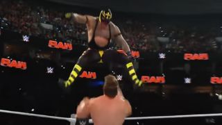 Rey Mysterio high-flying on WWE Raw