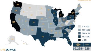 US coronavirus map, March 25.