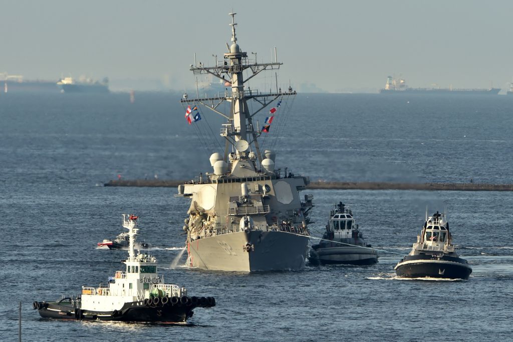 The damaged USS Fitzgerald