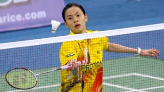 Malaysia's Wong Mew Choo prepares to return a shot ahead of the BWF World Championships 2023 badminton tournament 2023.
