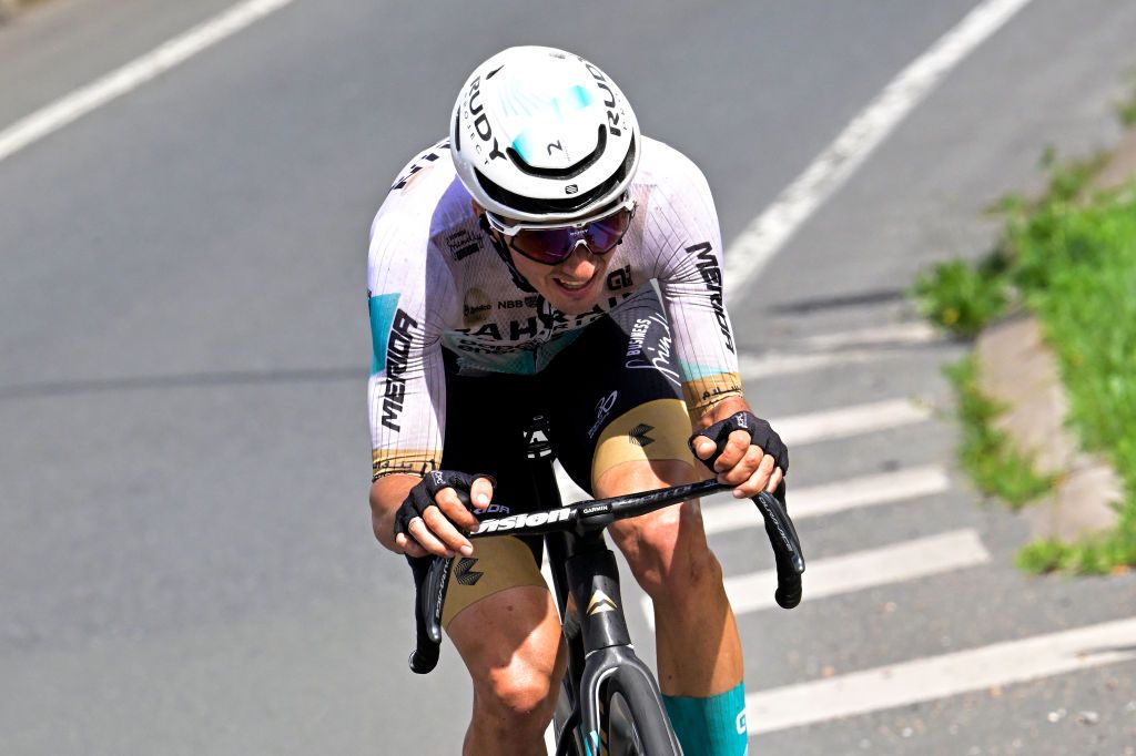 SAN SBASTIN SPAIN JULY 02 Pello Bilbao of Spain and Team Bahrain Victorious attacks during the stage two of the 110th Tour de France 2023 a 2089km stage from VitoriaGasteiz to San Sbastin UCIWT on July 02 2023 in San Sbastin Spain Photo by Bernard Papon PoolGetty Images
