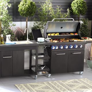 Aldi outdoor bbq kitchen with sink and hob