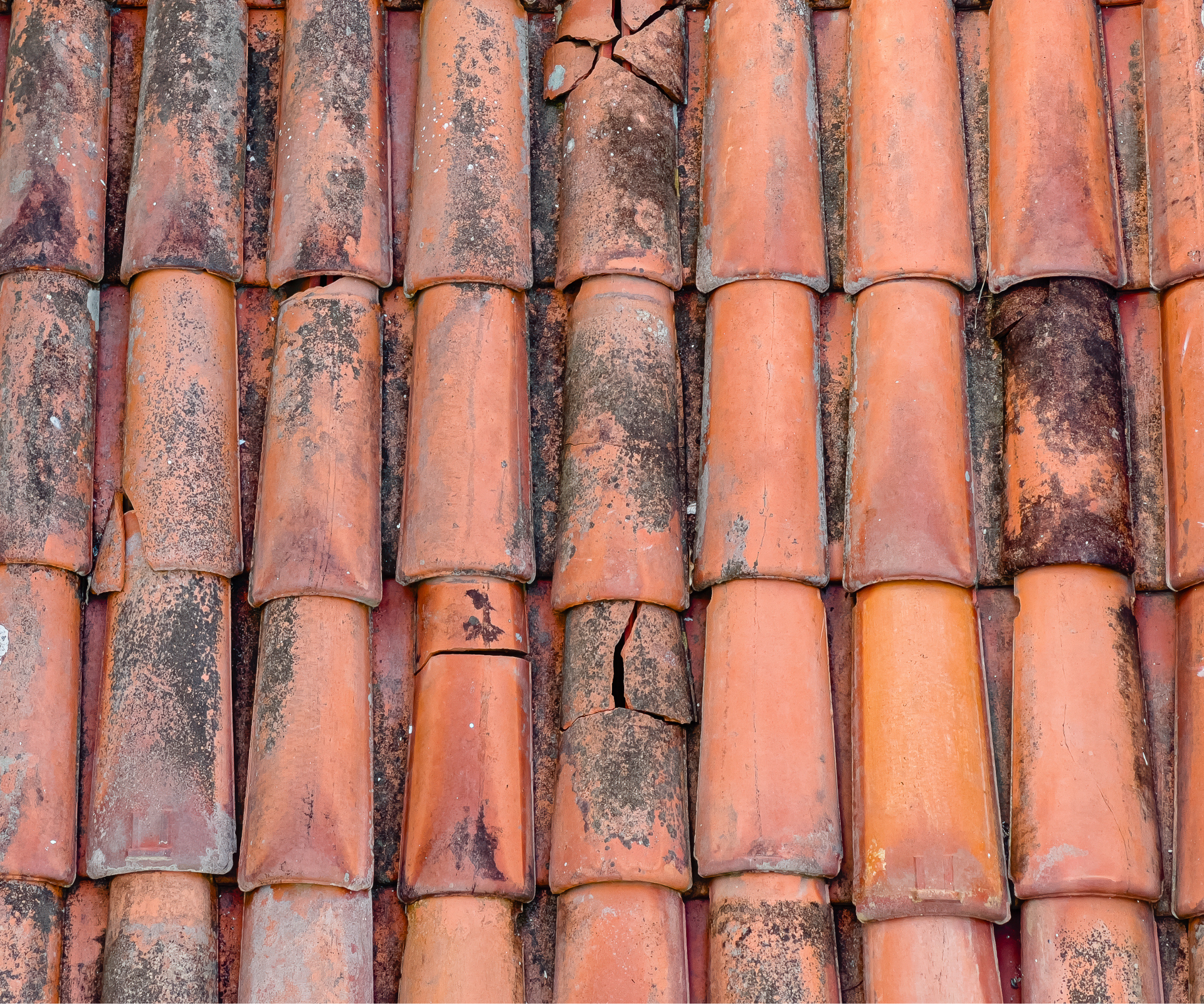 chipped roof tiles
