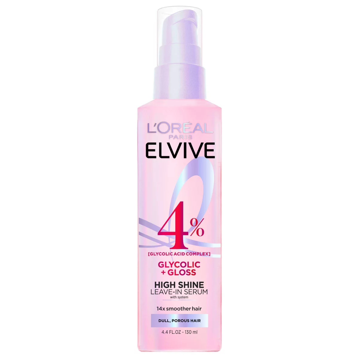 Lu0026#39;oreal Paris Elvive Glycolic Gloss High Shine Leave-In Hair Serum - 4.4 Fl Oz: Paraben-Free, for All Hair Types, Daily Use